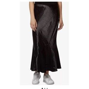 Avec Les Filles Black Satin Mermaid Skirt NWT Maxi Women’s 4 Small